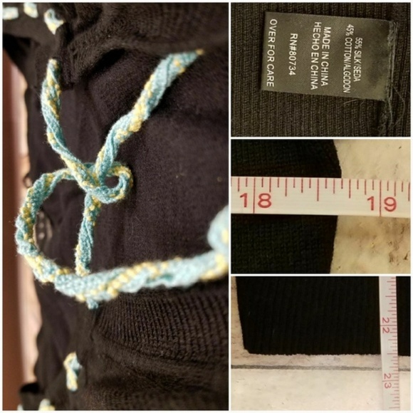 Silk Blend Black Tie Front Cardigan - Picture 3 of 3